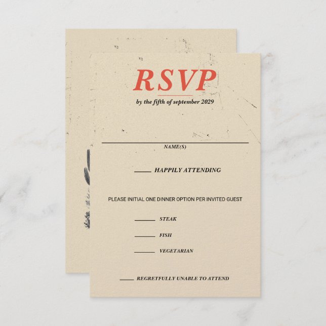 Horseback Canyon Couple Food Choices RSVP Karte (Vorne/Hinten)