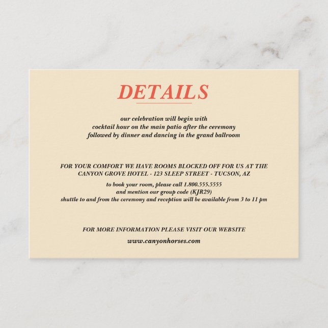 Horseback Canyon Couple Wedding Begleitkarte (Vorderseite)