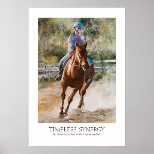 Horseback Riding Equestrian Teamwork Synergy Print Poster