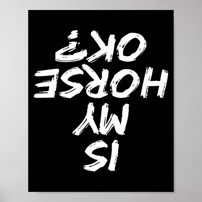 Horseback Riding Funny Saying Is My Horse Ok Horse Poster (Vorne)