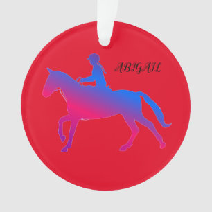 HORSEBACK RIRING MIRL ACRYLIC ORNAMENT PERSONALISI