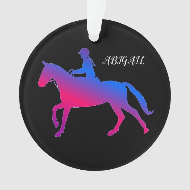 HORSEBACK RIRING MIRL ACRYLIC ORNAMENT PERSONALISI (Vorderseite)