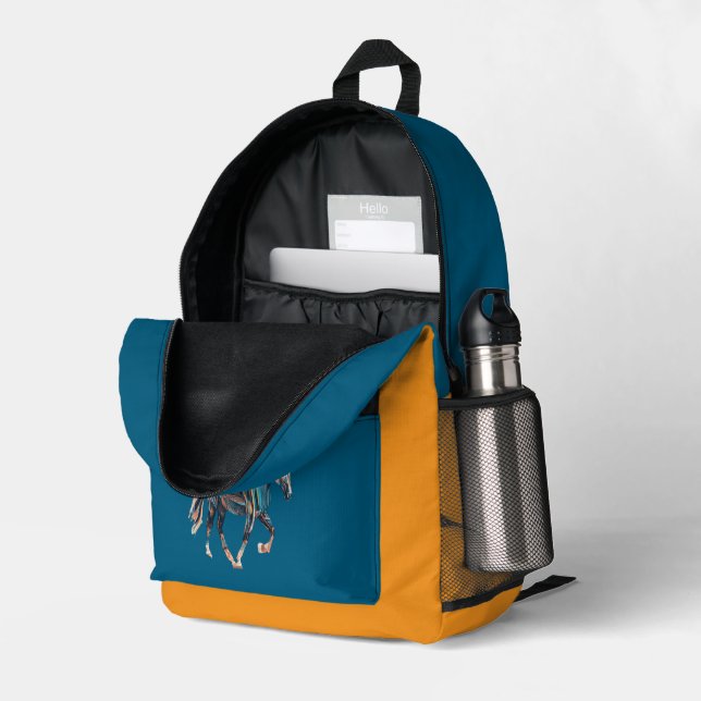 HorseBackpack/Bag Bedruckter Rucksack (Rückseitige Ecke links (Offen) )