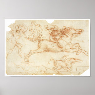 Horseman Galloping, Leonardo Da Vinci Poster