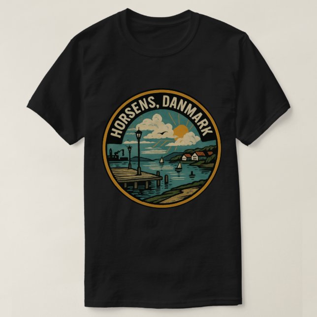 Horsens Denmark Harbor T-Shirt (Design vorne)