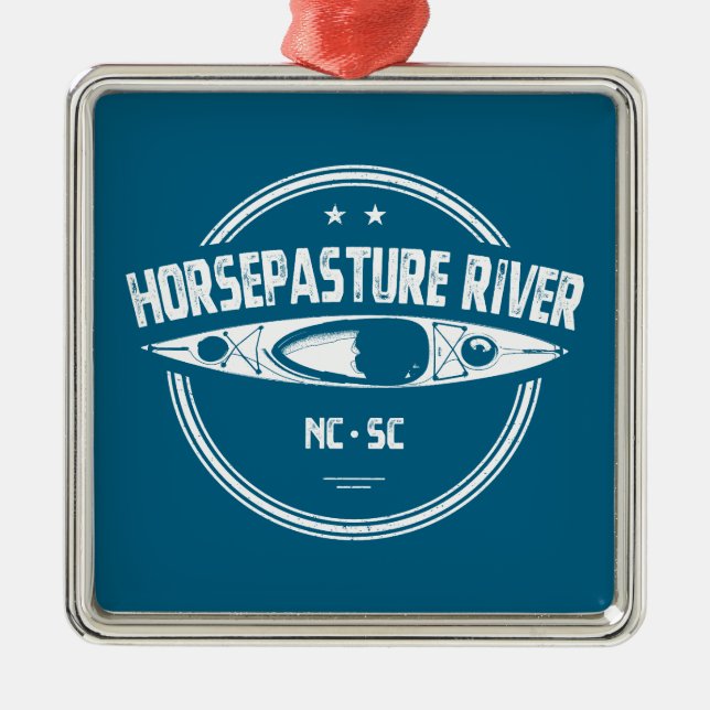 Horsepasta River North Carolina Kayaking Ornament Aus Metall (Vorne)