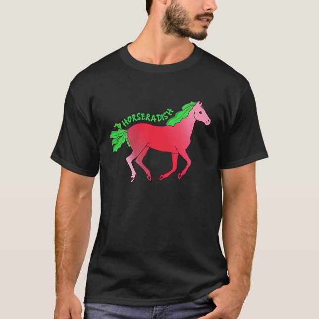 Horseradish Horse  Animal Farming Radish Vegetable T-Shirt (Vorderseite)