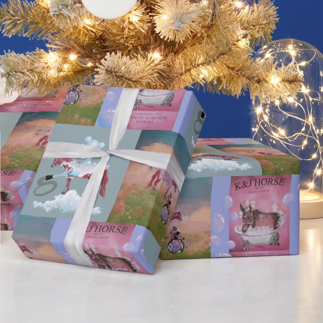 horses bathing geschenkpapier (Feiertage)