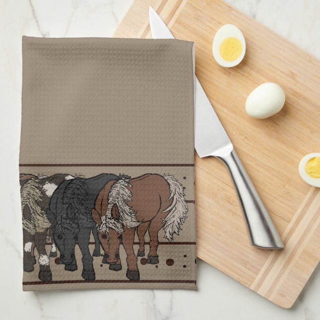 Horses by figdewdrop kitchen towel  geschirrtuch (Viertel Falte)