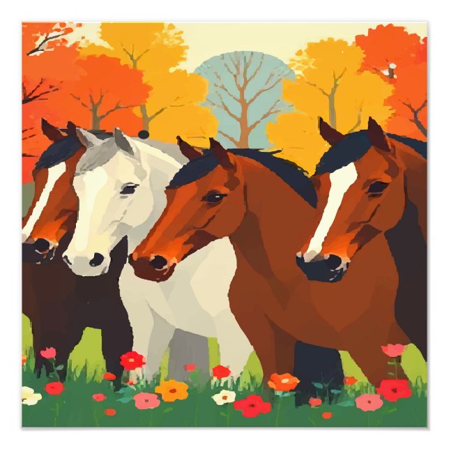 HORSES-FAMILIE. FOTODRUCK (Vorne)