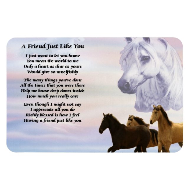 Horses Friend Gedicht Magnet (Horizontal)