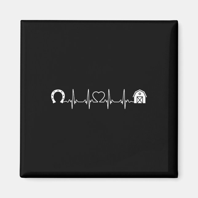 Horsescute Ss Niedlich Ss Barn Heartbeat Rid Magnet (Vorne)