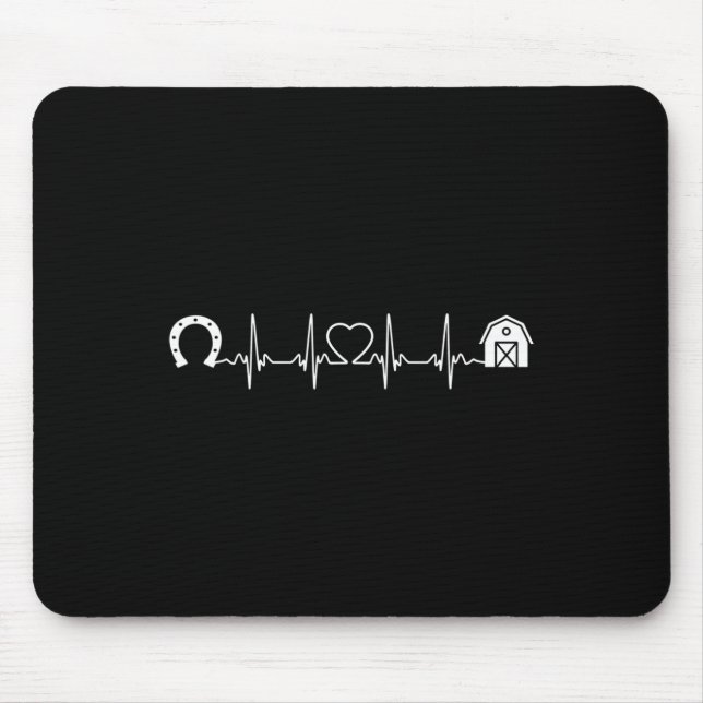 Horsescute Ss Niedlich Ss Barn Heartbeat Rid Mousepad (Vorne)