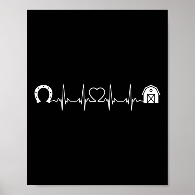 Horsescute Ss Niedlich Ss Barn Heartbeat Rid Poster (Vorne)