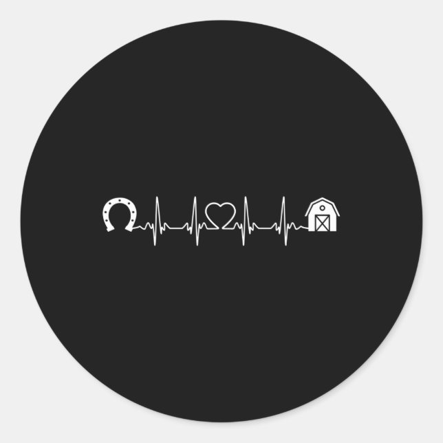 Horsescute Ss Niedlich Ss Barn Heartbeat Rid Runder Aufkleber (Vorderseite)