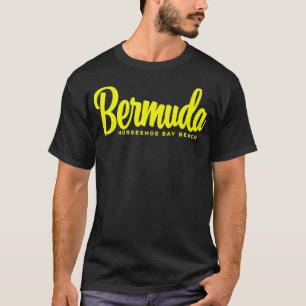 Horseshoe Bay Beach Bermuda gelber Text Premium T-Shirt