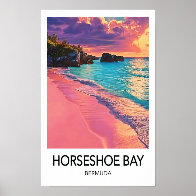 Horseshoe Bay Bermuda Reiseplakat Poster (Vorne)