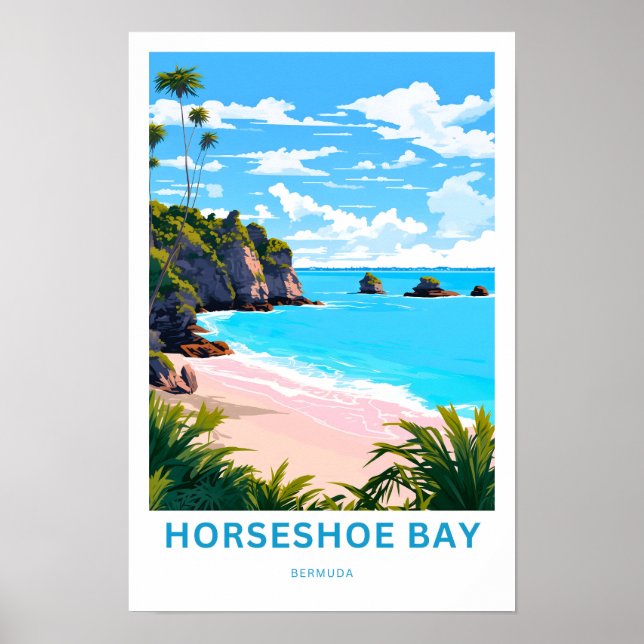 Horseshoe Bay Bermuda Travel Print Poster (Vorne)