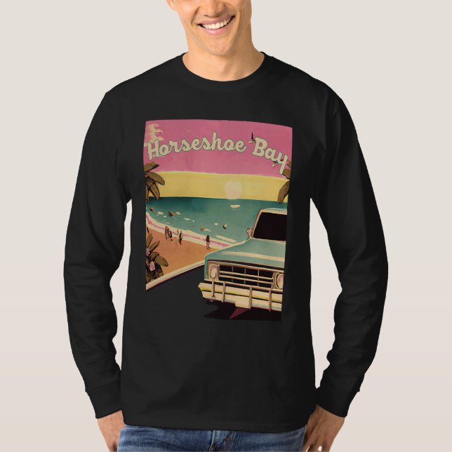 Horseshoe Bay Retro Beach Vacation Souvenir Surf T-Shirt (Vorderseite)
