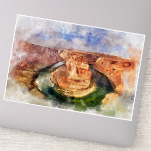 Horseshoe Bend Aquarell Grand Canyon Landschaft Aufkleber