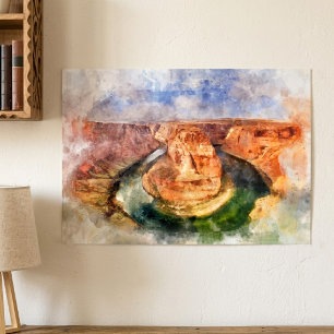 Horseshoe Bend Aquarell Grand Canyon Landschaft Poster