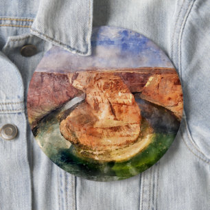 Horseshoe Bend in Grand Canyon Wasserfarbe Button