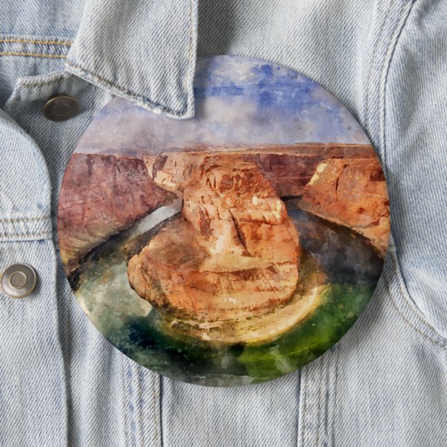 Horseshoe Bend in Grand Canyon Wasserfarbe Button (Beispiel)