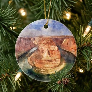 Horseshoe Bend in Grand Canyon Wasserfarbe Keramik Ornament