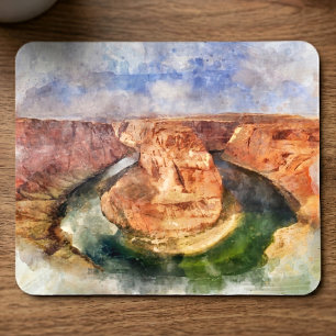 Horseshoe Bend in Grand Canyon Wasserfarbe Mousepad