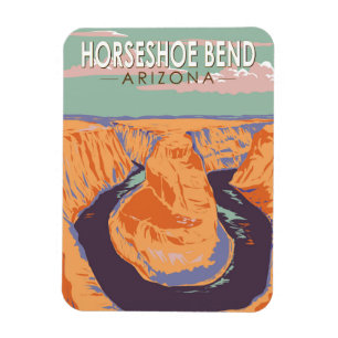 Horseshoe Bend Reise Kunst Vintage Magnet