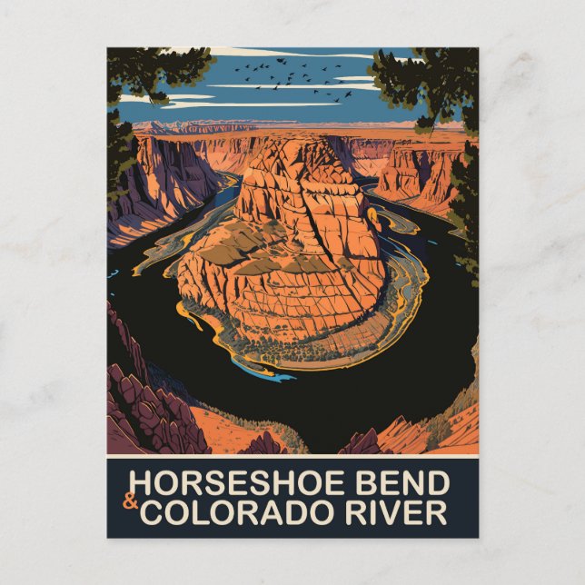 Horseshoe Bend und Colorado River, Reisen Postkarte (Vorderseite)
