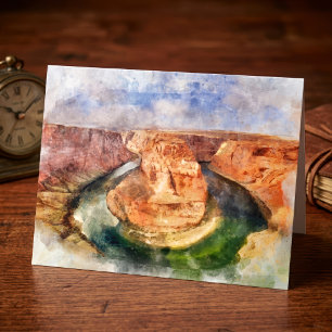 Horseshoe Bend Wasserfarbe Grand Canyon Landschaft Dankeskarte
