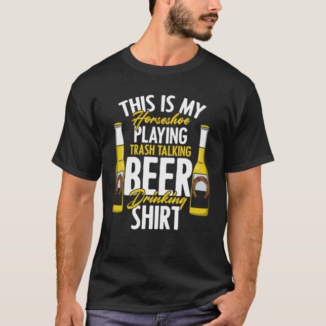 Horseshoe Bier trinken Sarcasm Reiten T-Shirt (Vorderseite)