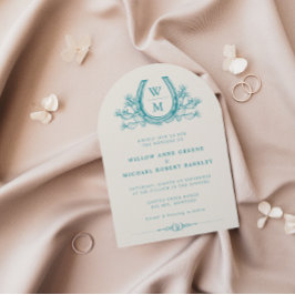 Horseshoe Cactus Western Country Arch Wedding Inv Einladung