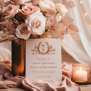 Horseshoe Cactus Western Country Boho Wedding Einladung