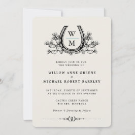 Horseshoe Cactus Western Foto Hochzeit Einladung
