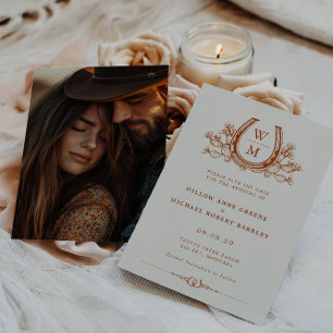 Horseshoe Cactus Western Foto Save the Date Einladung