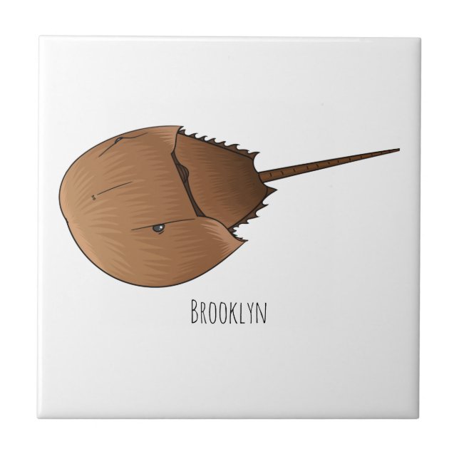 Horseshoe crab cartoon illustration fliese (Vorderseite)