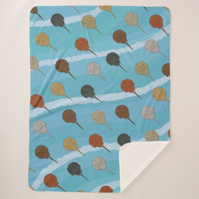 Horseshoe Crab Ocean Waves Sherpadecke (Vorderseite)
