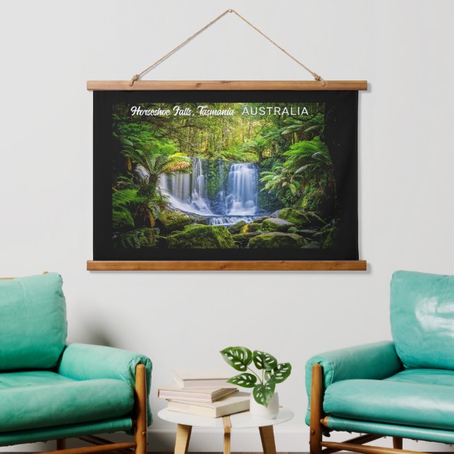 Horseshoe Falls Australia Custom Text Wandteppich Mit Holzrahmen (Wohnzimmer)