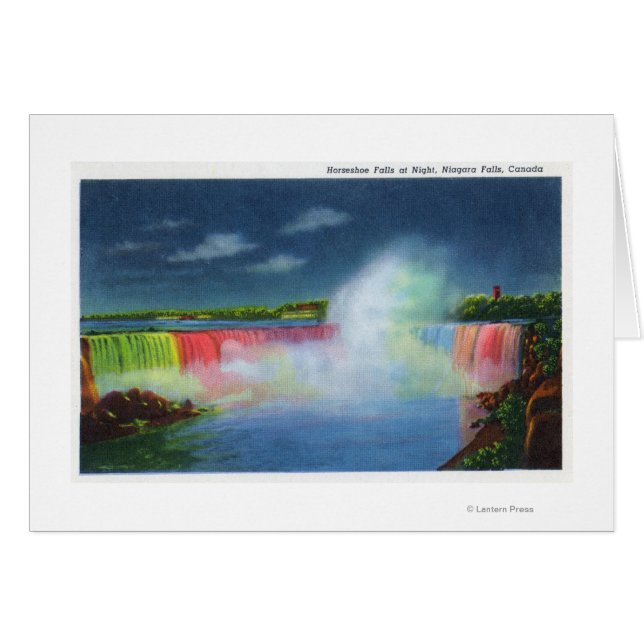 Horseshoe Falls beleuchtet bei Nacht # 2 (Vorderseite (Horizontal))