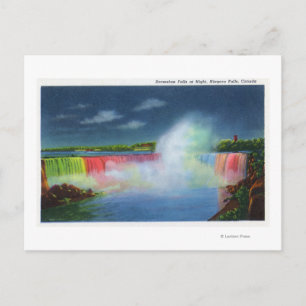 Horseshoe Falls beleuchtet bei Nacht # 2 Postkarte