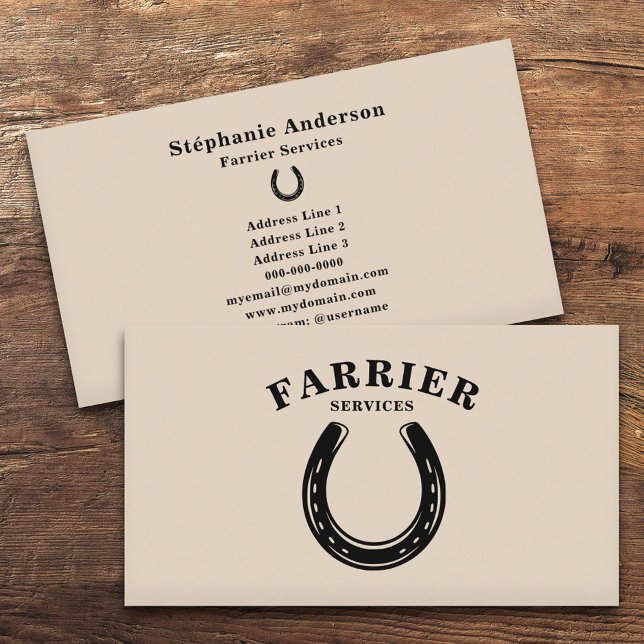 Horseshoe Farrier Visitenkarte (Horseshoe Farrier Business Card)