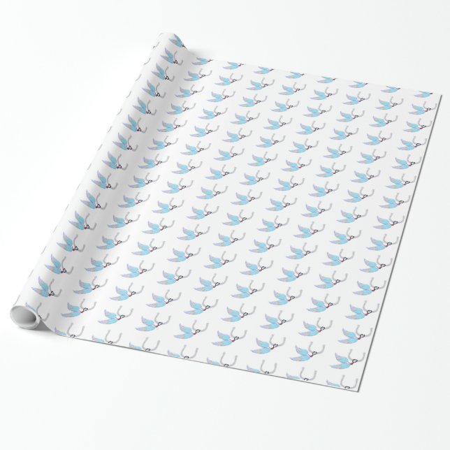 Horseshoe Feathers Wrapping Paper Geschenkpapier (Ungerollt)