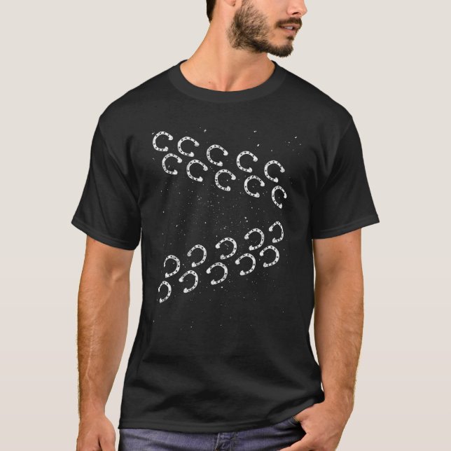 Horseshoe Footprint Reittierfutter T-Shirt (Vorderseite)