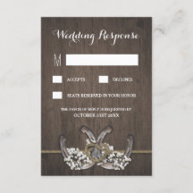 Horseshoe Gipskraut Rustikale Hochzeitskarten