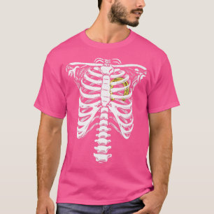 Horseshoe Heart Skelett Rib Käfig Liebe Pferde Ske T-Shirt