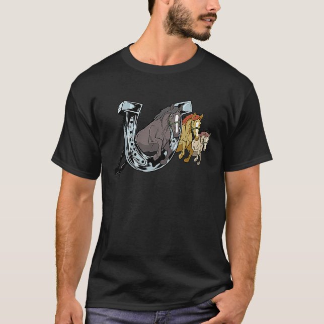Horseshoe horse for riders horse lovers T-Shirt (Vorderseite)
