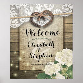 Horseshoe Hydrangea Land Rustikale Hochzeit Willko Poster