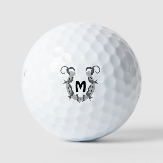 Horseshoe in Stacheldraht Golfball (Vorderseite)